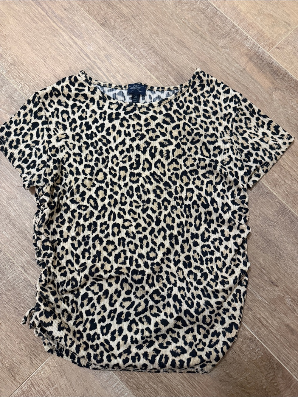 Talbots Beige and Black Leopard Short Sleeve Top